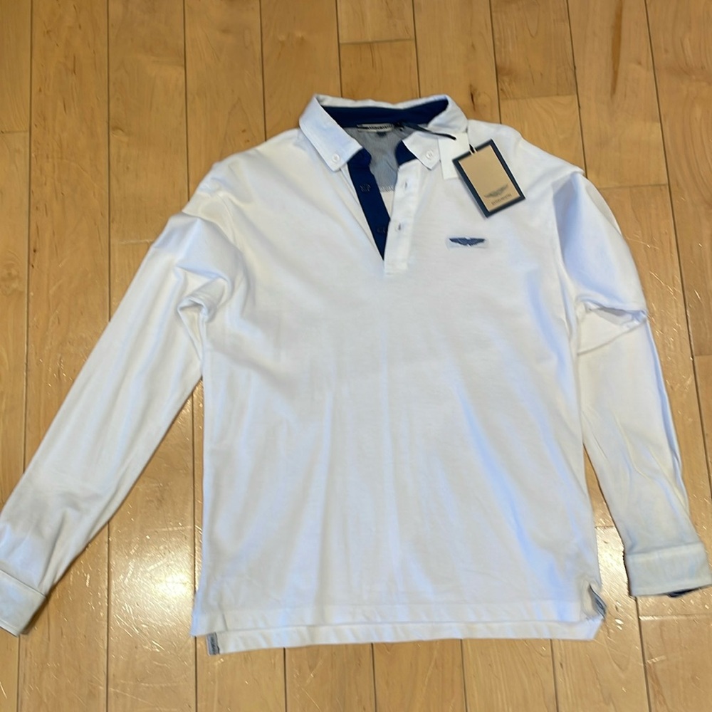 Boys white long sleeve polo size 16 New with tags